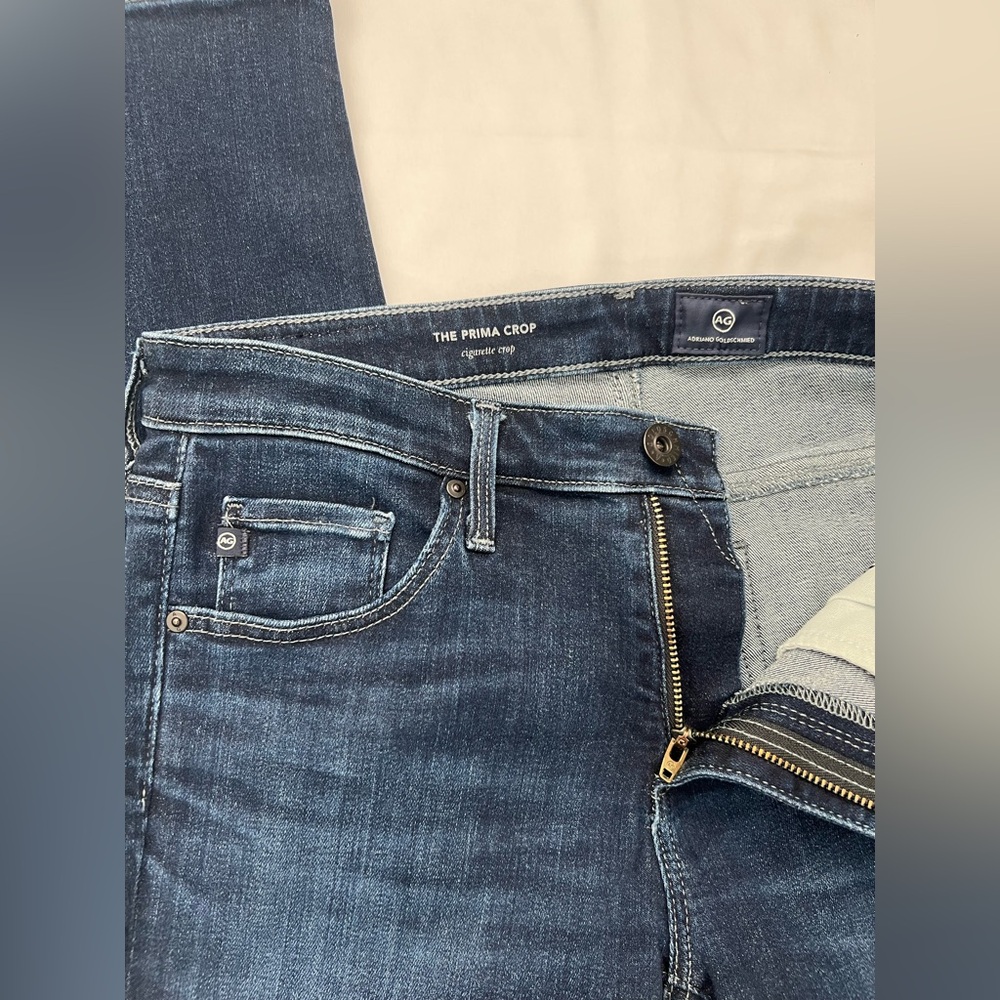 AG Adriano Goldschmied The Prima Crop Jeans Women's Size: 26 Blue Mid Rise - Picture 7 of 16